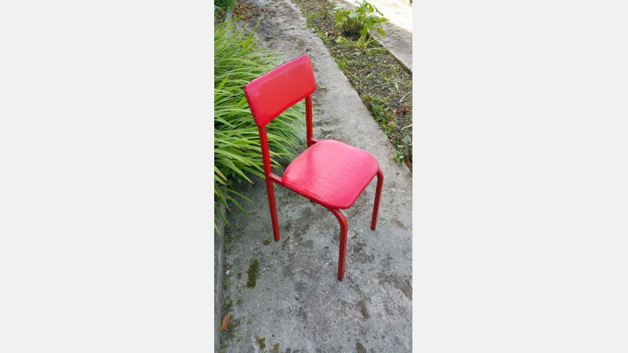 Cadeiras em pele Vermelha Vintage