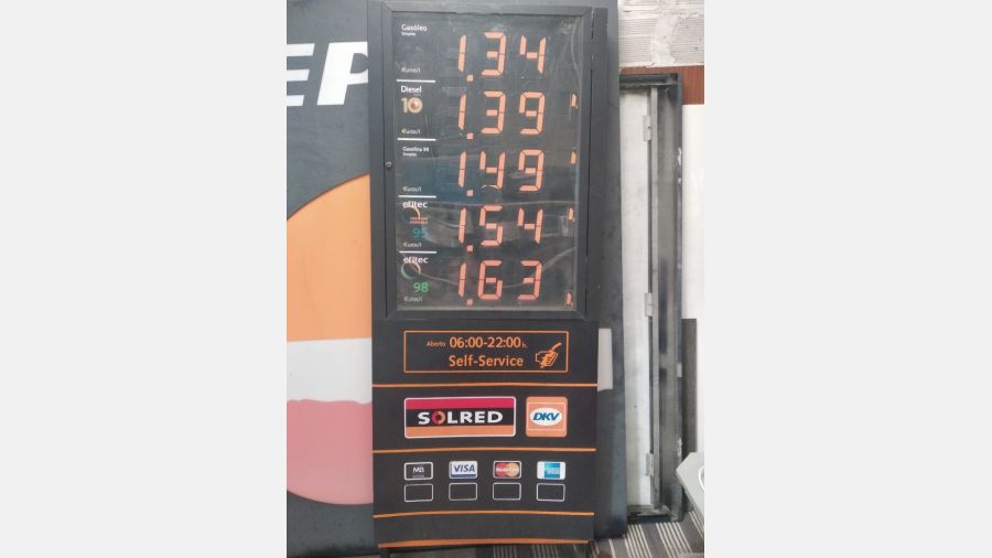 Display de preços Repsol Combustiveis